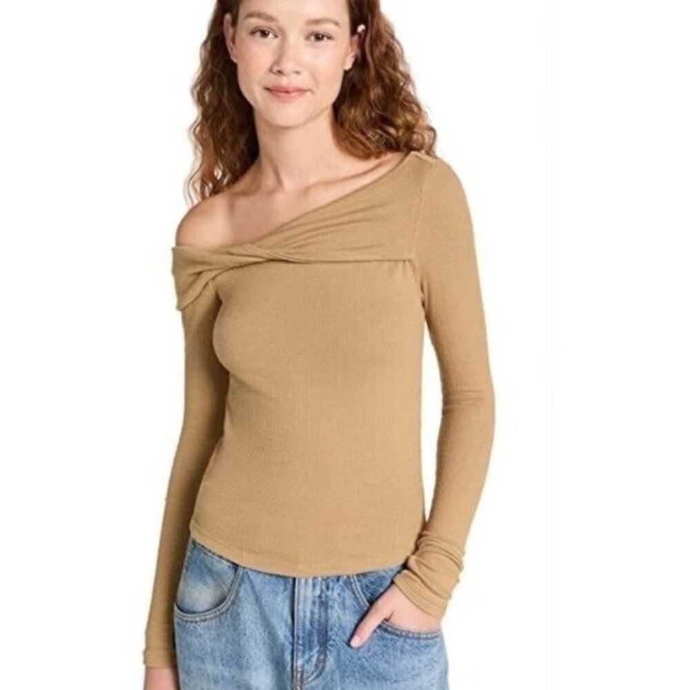 Free People Women's Addie Layering Top, Winter Wheat, Tan, Size: Small NWT